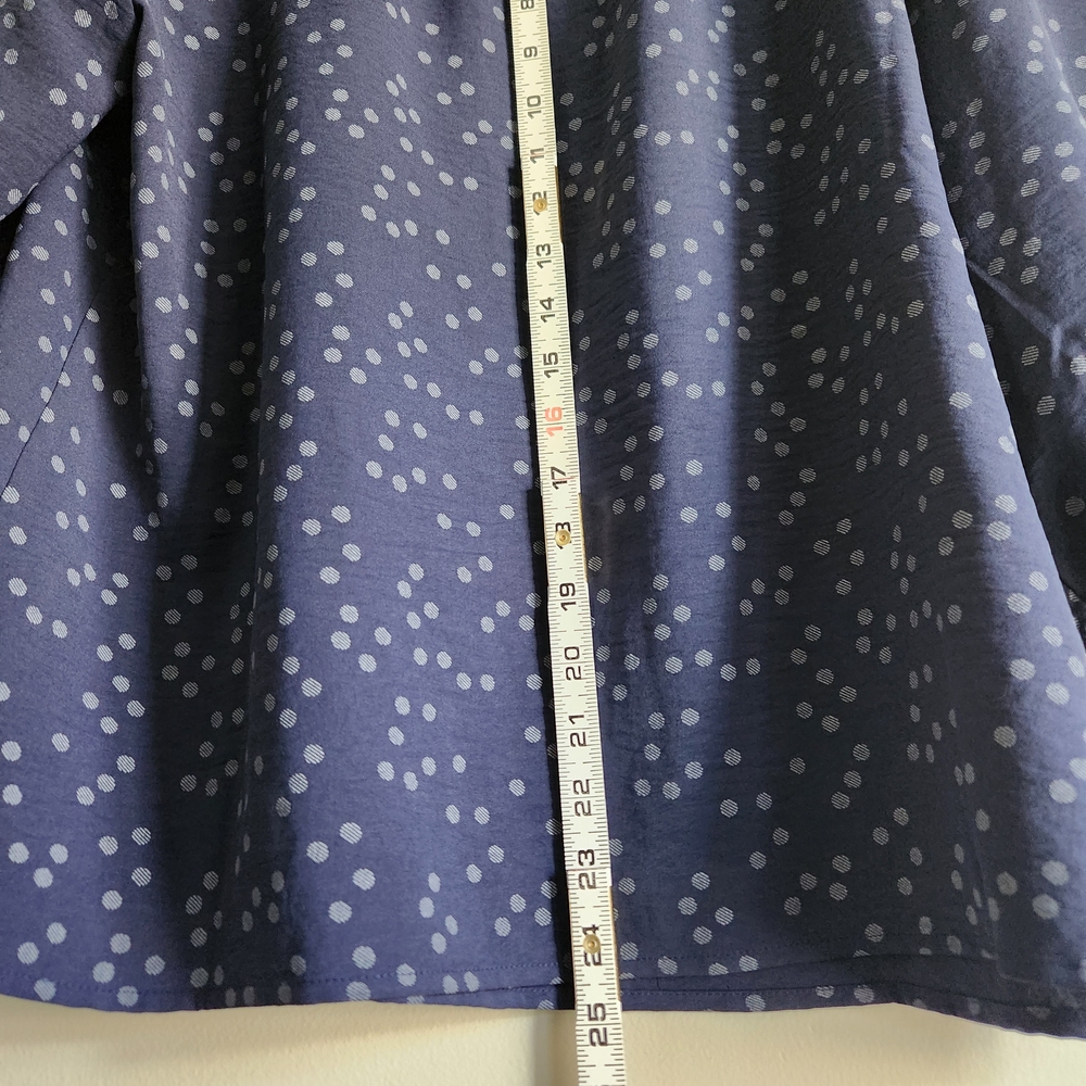 Olivia & Martin Blue Polka Dot Women's Top SKU F05 - Picture 4 of 6